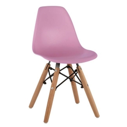 Καρέκλα Παιδική Με Ξύλινα Πόδια Twist Kid HM8453.05 Pink Σετ 4τμχ Πολυπροπυλένιο,Ξύλο,Μέταλλο