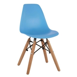 Καρέκλα Παιδική Με Ξύλινα Πόδια Twist Kid HM8453.08 Blue Σετ 4τμχ Πολυπροπυλένιο,Ξύλο,Μέταλλο