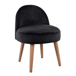 Σκαμπό Με Πλάτη Yasmine HM8395.04 Μαύρο 47x43x63.5cm Ύφασμα