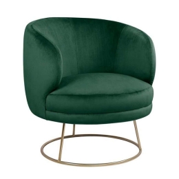 Πολυθρόνα Arien 80x75x82 HM8403.03  Βελούδο Dark Green Με Χρυσή Βάση Μέταλλο,Ύφασμα