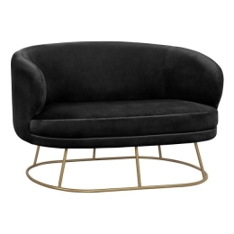 Καναπές 2Θέσιος Arien Black HM8492.04 125Χ80Χ84Υ εκ. Βελούδο