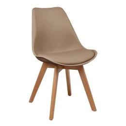 Καρέκλα Vegas HM0033.25 Cappuccino 47X56,5X82Υ εκ. Σετ 4τμχ Ξύλο,Πολυπροπυλένιο