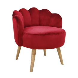 Σκαμπό Elise HM8628.06 Red 55x53x61Υ εκ. Βελούδο, Ξύλο