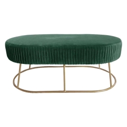 Σκαμπό-Παγκάκι Alinafe HM8635.03 118Χ66Χ42Y cm Forest Green-Gold Βελούδο, Μέταλλο