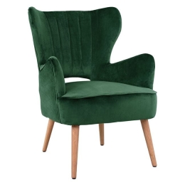 Πολυθρόνα-Μπερζέρα Mylie Dark Green HM8394.03 66x75x91Υ εκ. Βελούδο, Ξύλο
