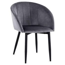 Πολυθρόνα Bessie HM8699.01 60x62x80Ycm Grey Σετ 2τμχ Βελούδο, Μέταλλο
