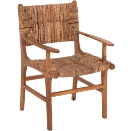 Πολυθρόνα HM9400.11 57,5x59x87cm Natural Ξύλο,Ψάθα