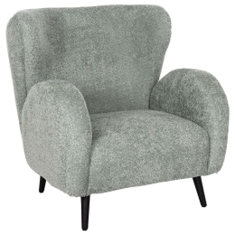 Πολυθρόνα Μπερζέρα Kryly HM9593.05 83x87x89cm Με Ξύλινα Πόδια & Μπουκλέ Ύφασμα Light Green Ξύλο,Ύφασμα