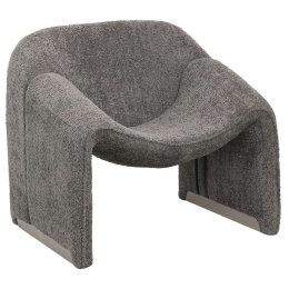 Πολυθρόνα Spiner HM9599.01 81x64x74cm Με Μπουκλέ Ύφασμα Grey Ύφασμα