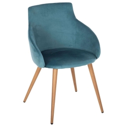 Πολυθρονάκι Ivy HM8546.05 53x55x79cm Με Μεταλλικά Πόδια & Βελούδο Turkuaz Βελούδο, Μέταλλο