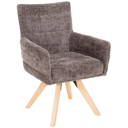 Πολυθρόνα Gazer HM9845.03 66x63x91cm Grey Rubberwood,Ύφασμα