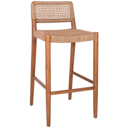 Σκαμπό Bar Rosco HM6134.01 47x52x100cm Walnut-Brown Ξύλο,Σχοινί