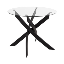 Τραπέζι Black HM8499 Φ90X74Y εκ. Μέταλλο,Γυαλί