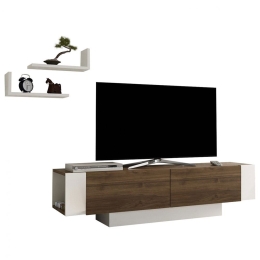 Σύνθεση Τηλεόρασης HM9100.01 150x41,6x31cm White-Walnut