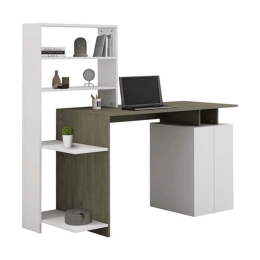 Γραφείο Με Βιβλιοθήκη HM8886.11 146,3x55x128,8cm Olive-White