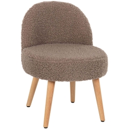 Σκαμπό Με Πλάτη Yasmine HM8395.25 47x46x64,5cm Μπουκλέ Ύφασμα Light Brown