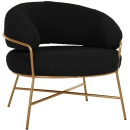 Πολυθρόνα Trudi Μπουκλέ HM8639.24 84x79x76cm Black