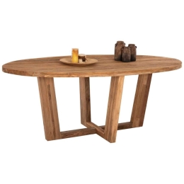 Τραπέζι Τραπεζαρίας Οβάλ Carib HM9558 209x109x80cm Από Ξύλο Teak Ξύλο