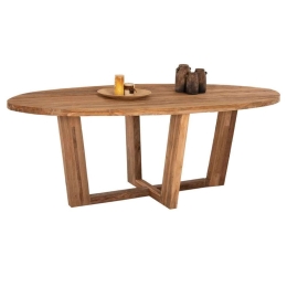 Τραπέζι Τραπεζαρίας Οβάλ Carib HM9560 250x110x78cm Από Ξύλο Teak Ξύλο