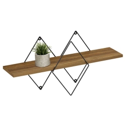 Ράφι Επιτοίχιο Chantria HM8934.11 60x14x36cm Oak-Black Μελαμίνη,Μέταλλο