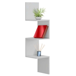 Ραφιέρα Γωνιακή Επιτοίχια Illusion HM8935.12 25x25x105,4cm White Μελαμίνη