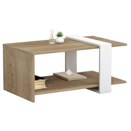Τραπέζι Σαλονιού Wilma HM8950.11 80x50x35cm Natural-White Μελαμίνη