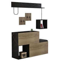 Έπιπλο Εισόδου Cerb HM8957.12 120x20x72cm Natural-Black Μελαμίνη