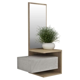Έπιπλο Εισόδου Με Καθρέπτη Meara HM8984.12 49,1x31,3x90cm Natural-Grey Μελαμίνη