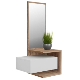 Έπιπλο Εισόδου Με Καθρέπτη Meara HM8984.14 49,1x31,3x90cm Sonoma-White Μελαμίνη