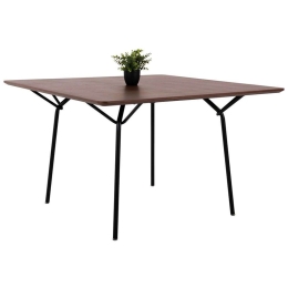 Τραπέζι Τραπεζαρίας Trenk HM9614.02 120x120x75cm Walnut-Black Mdf,Μέταλλο