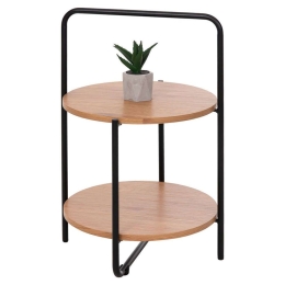 Τραπέζι Βοηθητικό Sylo HM9618.01 Φ44x66cm Natural-Black Mdf,Μέταλλο