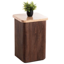 Τραπεζάκι Βοηθητικό Gladys HM9713 Τετράγωνο 40x40x60cm Από Ξύλο Mango Ξύλο