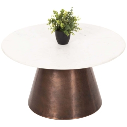 Τραπέζι Σαλονιού Foden HM9721 Φ77x40cm Marble White