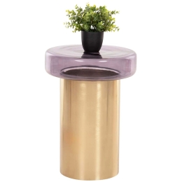 Τραπεζάκι Βοηθητικό Carmo HM9728 Φ39x54cm Purple-Gold