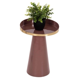 Τραπέζι Βοηθητικό Latur HM4250.06 Φ30,5x39-42cm Brown-Red-Gold Μέταλλο