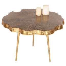Τραπέζι Σαλονιού Angul HM4263 62x62x44cm Gold-Black Μέταλλο