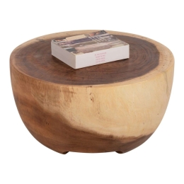 Τραπέζι Βοηθητικό Pompu HM9794 Φ58x33,5cm Από Μασίφ Ξύλο Suar Natural Ξύλο