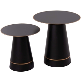 Τραπεζάκια Βοηθητικά Balli (Σετ 2Τμχ) HM9996 Φ50/40cm Black