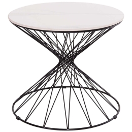 Τραπεζάκι Βοηθητικό Gresam HM18039.01 Φ50x44cm White-Black