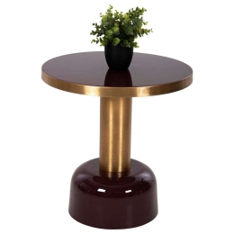 Τραπεζάκι Βοηθητικό Erode HM4242.06 Φ50,5x52,5cm Cherry-Gold Μέταλλο