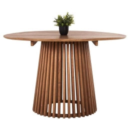 Τραπέζι Τραπεζαρίας Frantz HM9388.11 Φ120x76,5cm Από Μασίφ Ξύλο Mindi Natural Ξύλο