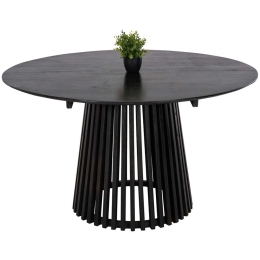 Τραπέζι Τραπεζαρίας Frantz HM9457.12 Mindi Φ150x75cm Από Μασίφ Ξύλο Black Ξύλο