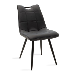 Καρέκλα Nely 058-000017 47x61x85 Black Μέταλλο,Τεχνόδερμα