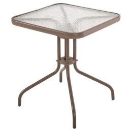 Τραπέζι Figo HM5035.04 Με Γυάλινη Επιφάνεια 60x60x70cm Champagne