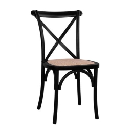 Καρέκλα Owen Black HM8575.02 45x55,5x90 εκ. Ξύλο,Ψάθα