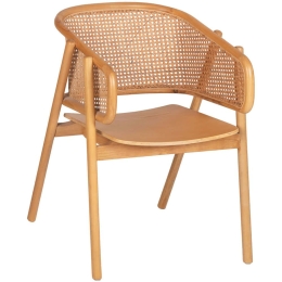 Πολυθρόνα Kenlee HM9872 57,5x55x81cm Natural Rattan,Ξύλο
