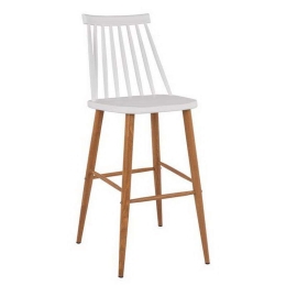 Σκαμπό Μπαρ Vanessa HM8459.01 Λευκό 43x49x107cm Σετ 2τμχ Μέταλλο,Πολυπροπυλένιο