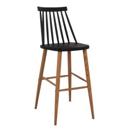 Σκαμπό Μπαρ Vanessa HM8459.02 Μαύρο 43x49x107cm Σετ 2τμχ Μέταλλο,Πολυπροπυλένιο