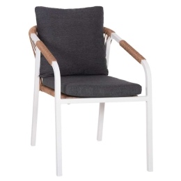 Πολυθρόνα Maerly HM6051.01 55,5x62,5x85cm Με Μαξιλάρια Anthracite-White