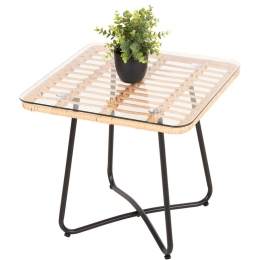 Τραπεζάκι Κήπου Gerry HM5717.11 50x50x47,5cm Beige-Black